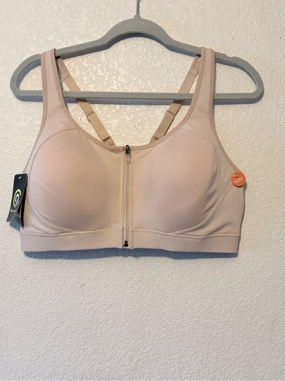 Champion Front-Zip Sports Bra in Nude Blush 0236